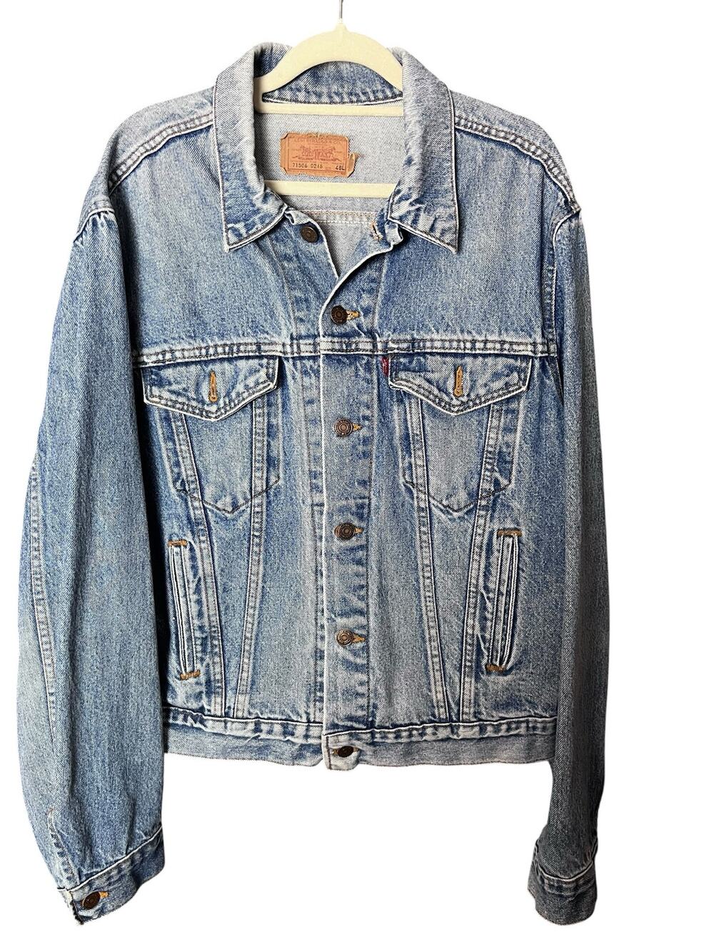 VTG Levi’s 71506-0216 Denim Trucker Jacket Made USA 48L Faded Type III 80s 90s